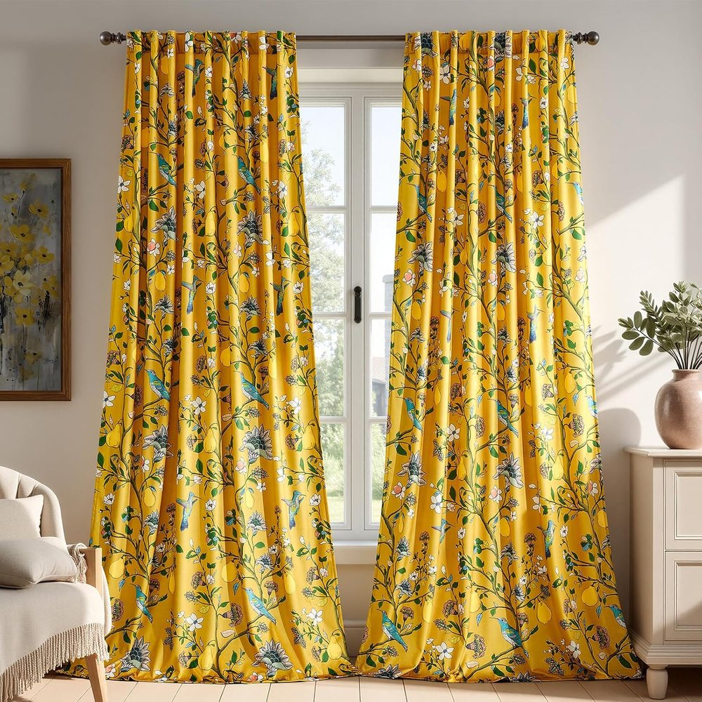Botanical Velvet Curtains