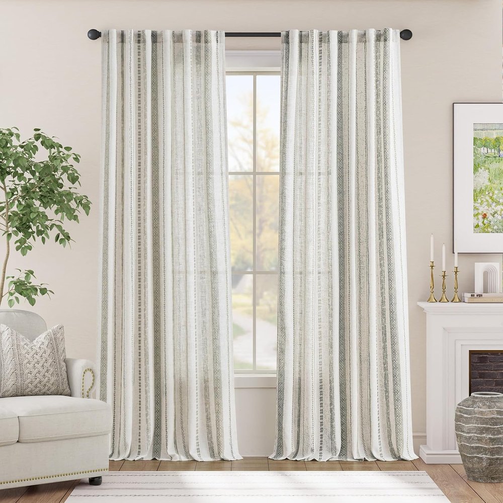 Geometric Striped Boho Curtains