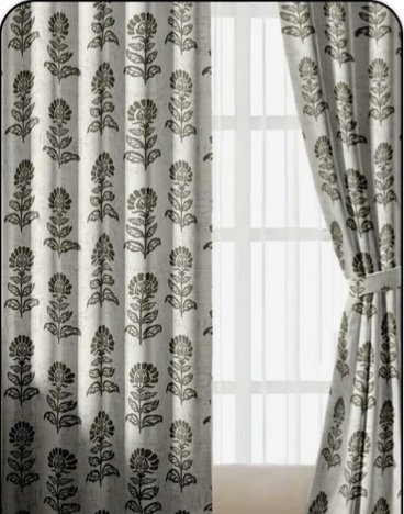 Green Floral Bloom Blackout Curtains