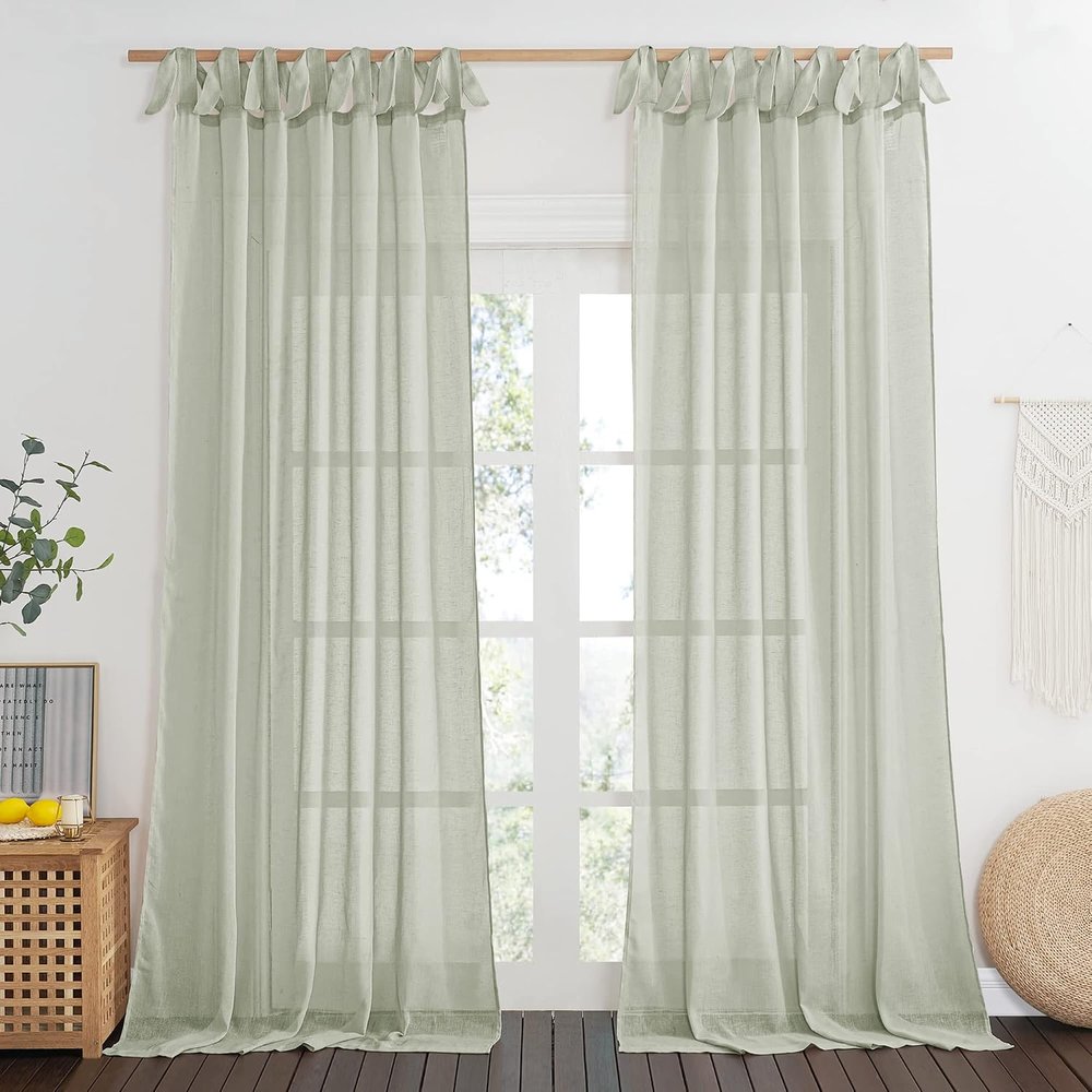 Striped Linen Sheer Curtains