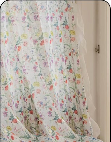 Wildflower Print Sheer Curtains for Soft Texture