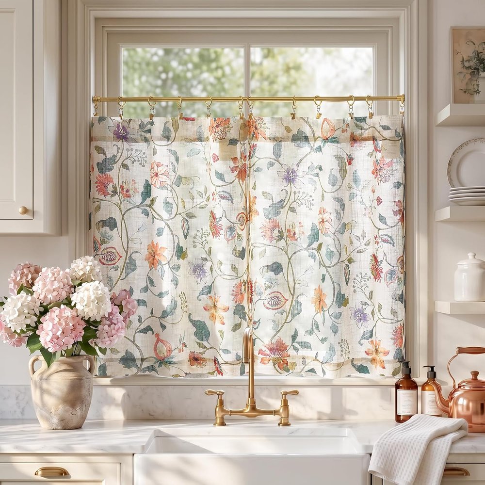 Floral Linen Curtains for a Vintage-Inspired Touch