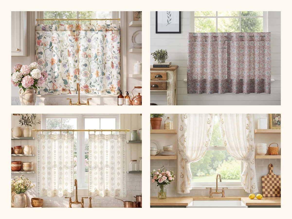Cafe curtains collage