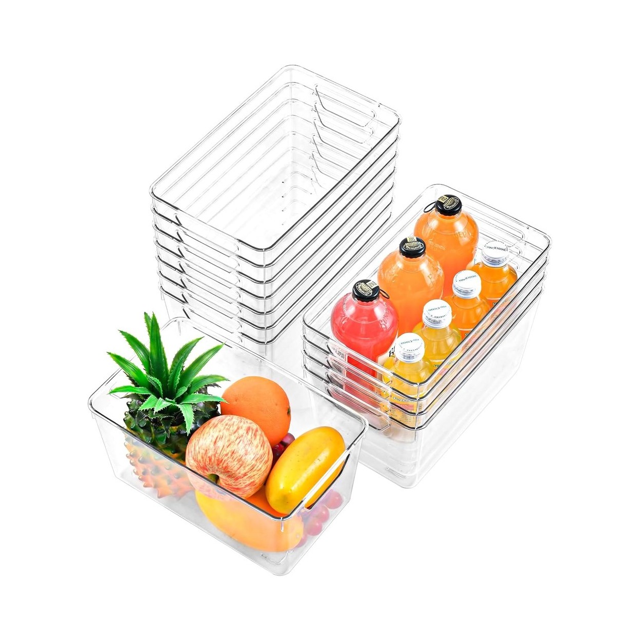 Clear Acrylic Storage Bins for Pantry and Fridge Organization