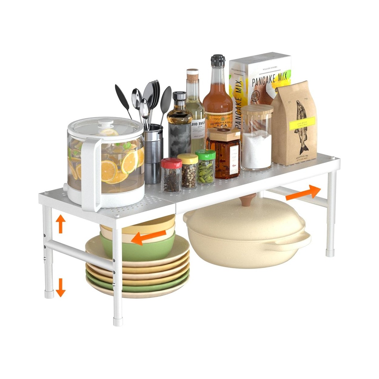 Expandable Stackable Metal Rack for Pantry Storage